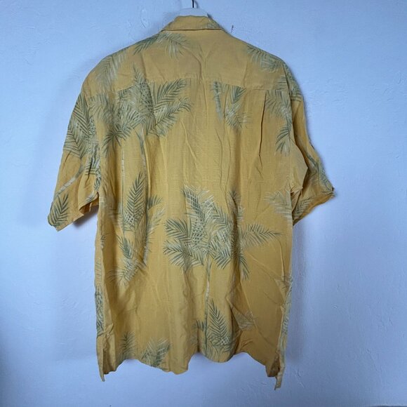 Tommy Bahama Mens Yellow Palm Tree Silk Short Sleeve Button-Up Shirt Medium - Picture 2 of 7